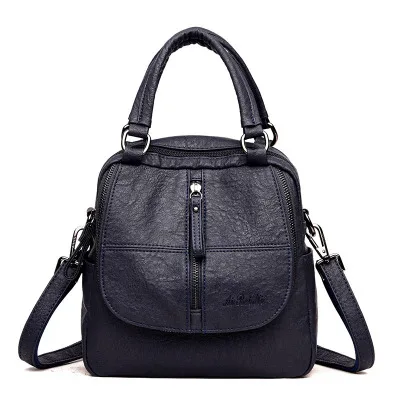 LADSOUL Классический женский рюкзак из искусственной кожи винтажный Повседневный Женский Универсальный школьный рюкзак для путешествий на открытом воздухе большой емкости CD5538/h - Цвет: black