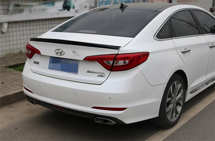 Для hyundai Sonata 9 спойлер 2011- Sonata 9 Высокое качество абс материал заднее крыло праймер цвет задний спойлер