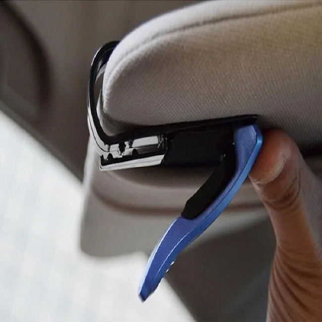 

rete Car Auto Sun Visor Glasses Sunglasses Clip Card Ticket Holder Pen Case Box Universal Accessories color option Wh
