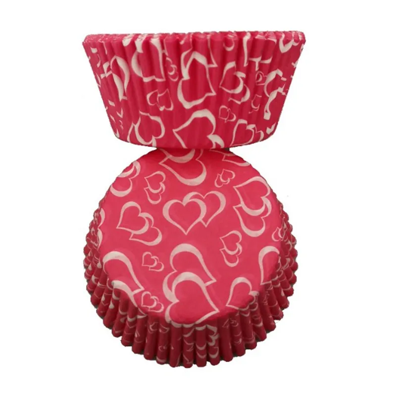 

TTLIFE 100Pc Heart Cupcake Liner Caking Cup Cupcake Paper Muffin Cases Cake Box Cup tray Cake Mold Decorating Tools