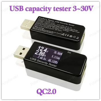

3- 30V USB LCD Current Voltage Charger Capacity meter tester voltage current mobile detector with 2A resistance