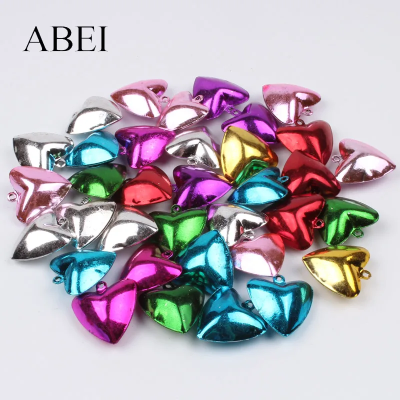 Jingle Bells 20pcs 25mm Heart Shape For Wedding Party Decoration DIY