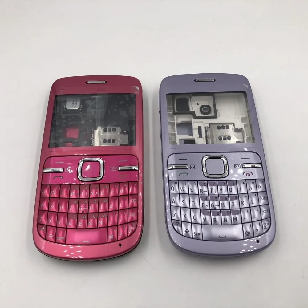 10 шт./лот полный корпус для Nokia C3 00 задняя крышка батарейного отсека передней
