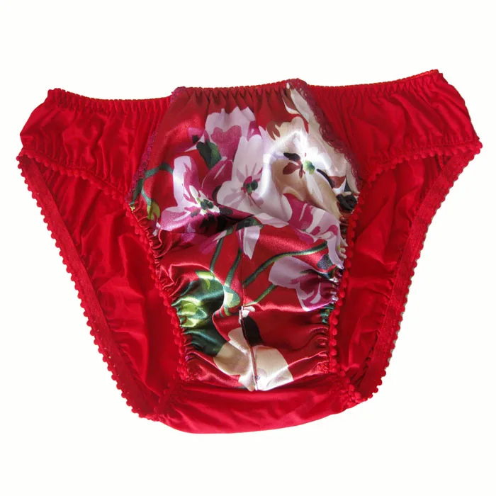 

Gay Men's Underwear Sexy Flower Underpants Sissy Mens Briefs Silk Breathable Seamless Solid Panties Cueca Sexy for Men