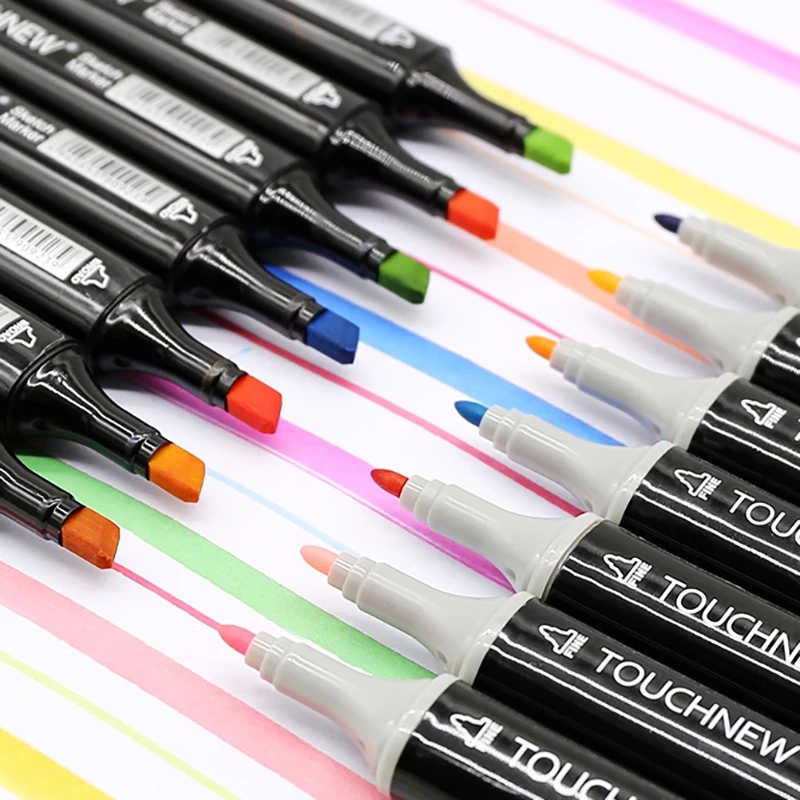 12 цветов набор маркеров для живописи на спиртовой основе эскизные маркеры Кисть ручка для рисования манга дизайнерские принадлежности 168 цветов на выбор