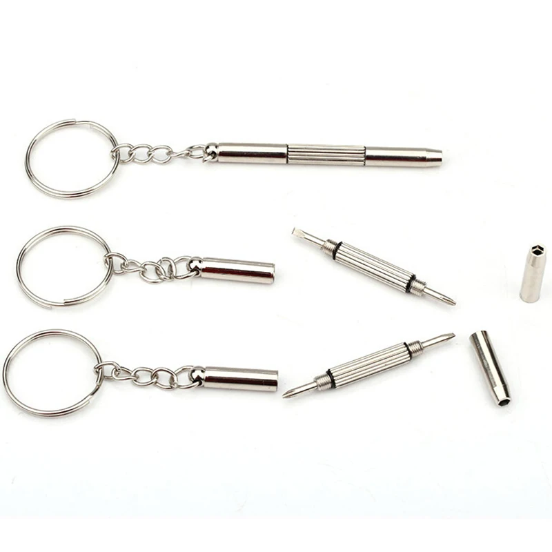 

New Portable Mini Tool Key Chain Multifunctional Outdoor Combination Tool Screwdriver Keychains Men Stainless Steel Key Ring