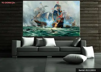 

Naval ships Still life Modern oil Painting Drawing art Spray Unframed Canvas brass gemstone square children square01113033
