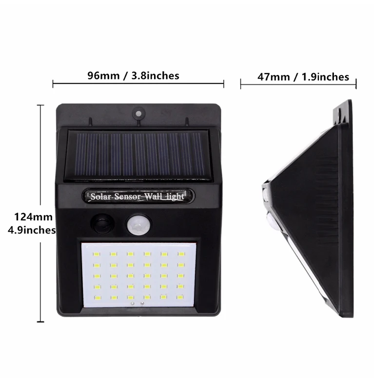Светодиодный светильник на солнечной батарее, водонепроницаемый светодиодный светильник с датчиком, светильник на солнечной батарее, уличный светильник, дорожка на крыше, коридор, настенная лампа Сад Освещение, дорожка, забор