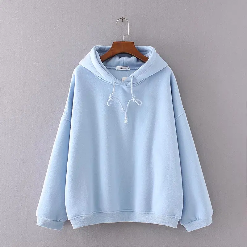 Candy color oversized design women hoodies long sleeve