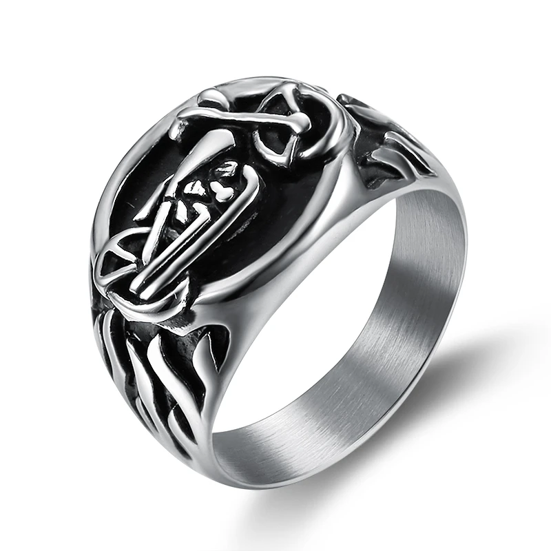 

Cool fashion 316L Stainless Steel motorcycle club biker signet men rings women men silver fashion motorcycles rings with frame