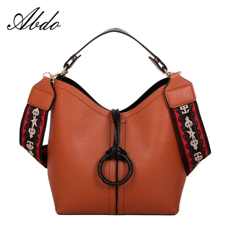 

Abdo New Large Capacity Shoulder Bags Women High Quality PU Leather Composite Bags With Colourful Strap Tote Bag Woman 2019