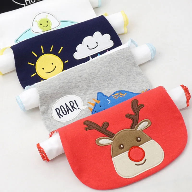 

3 Pcs Cotton Baby Wicking Towel Absorb Sweat Back Towel Perspiration Wipes Reusable Random Cartoon Print Baby Towel