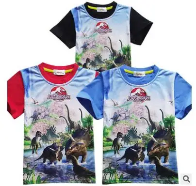 Футболки для мальчиков и девочек летние хлопковые футболки с принтом динозавра для подростков детская одежда топы с короткими рукавами, футболки для детей 4, 6, 8, 11, 12 лет