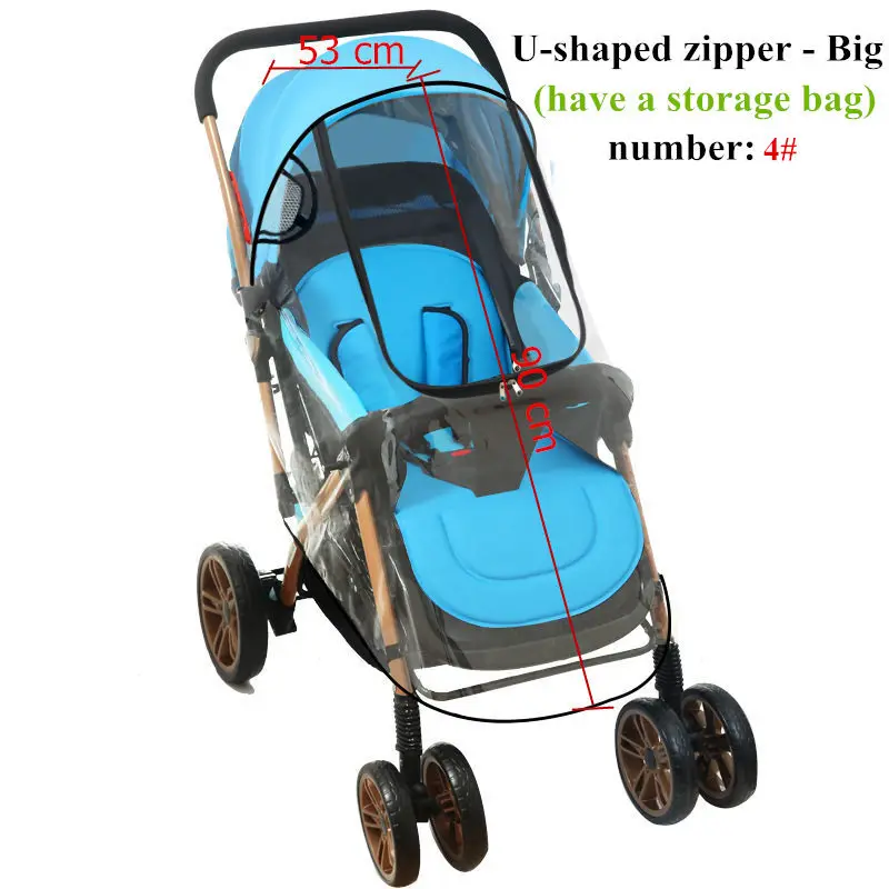 Универсальная Водонепроницаемая коляска, дождевик, коляска, пылезащитный дождевик, дождевик для детской коляски, аксессуары с окошком - Цвет: U zipper big