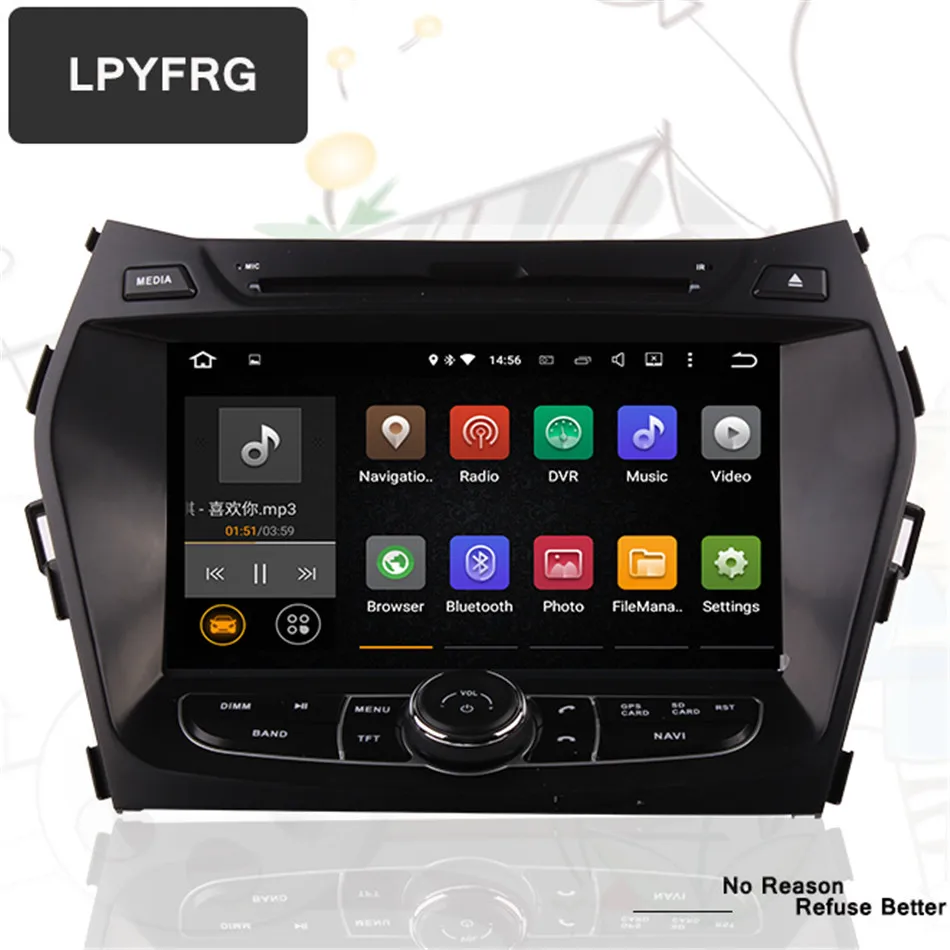 Top 1024*600 4G+64G android 9.0 car dvd player for Hyundai Santa FE IX45 2013 2014 stereo car radio gps navigation Head unit 4G/WIFI 1