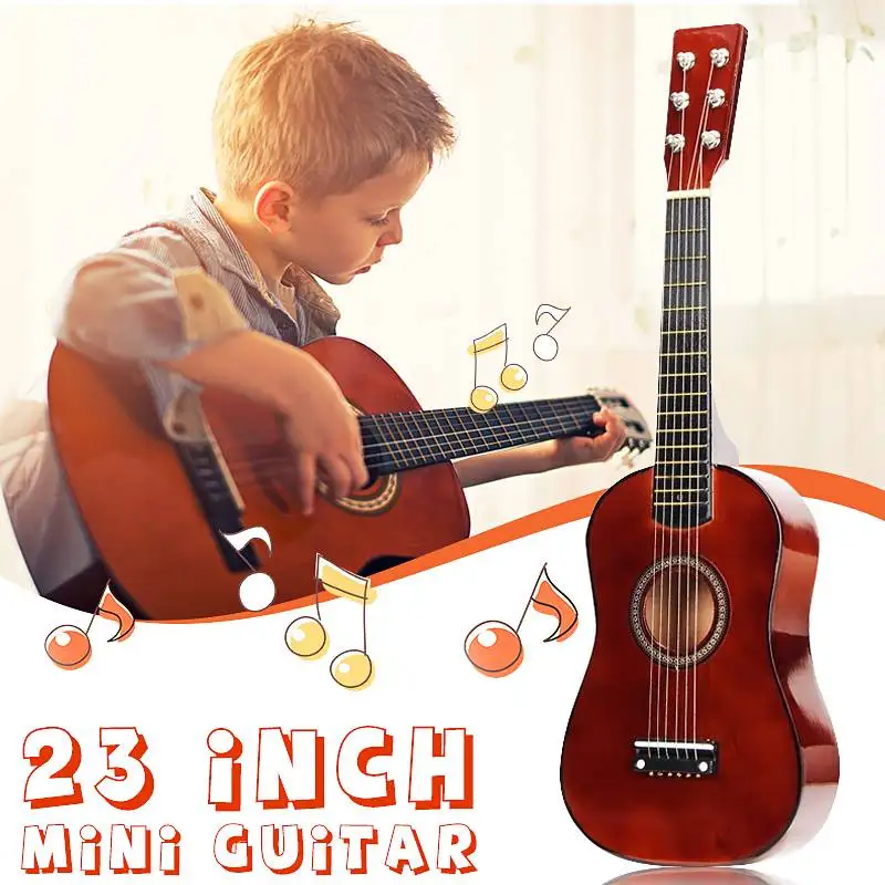 

23 Inch 6 Strings Basswood Coffee Mini Kids Concert Acoustic Ukulele Guitar Musical Instrument For Child Music Lovers Gift