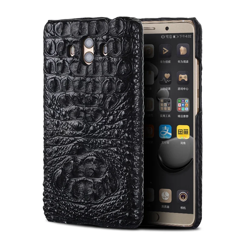 Genuine crocodile skin phone case for Huawei Mate 10 phone back cover protective leather phone case for Huawei p9 lite case