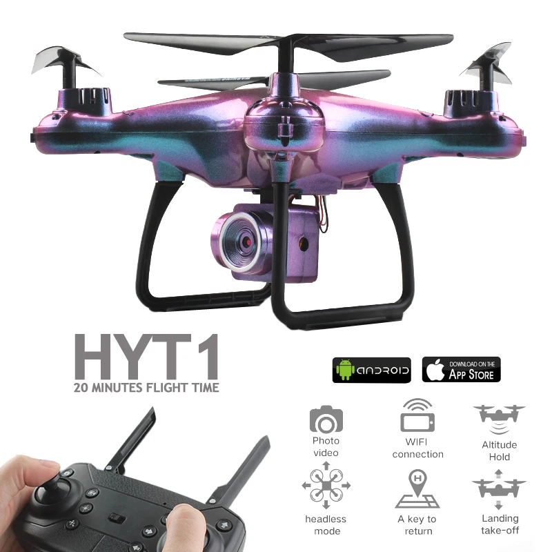 

HYT1 Camera Drones With Camera HD Altitude Hold Healdess Mode WIFI FPV Dron One Key Return Plan Flight RC Quadcopter With Camera