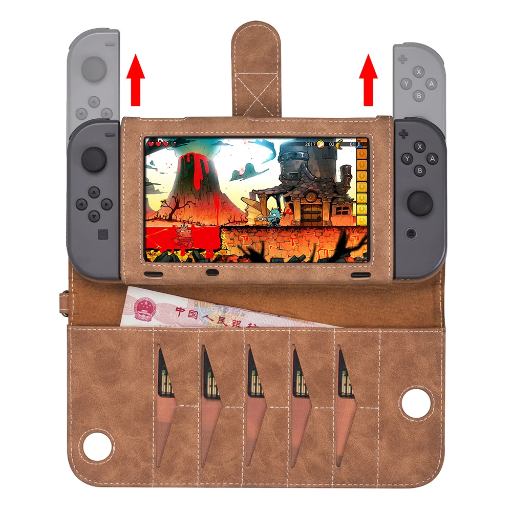 Портативная кожаная сумка для Nintendo Switch многофункциональная хранения игровой