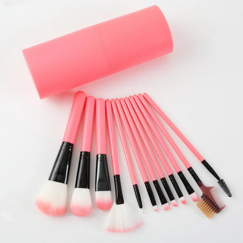 

Makeup Brushes Set Kit 12pcs in 1 Pro Concealer Foundation Eyeshadow Eyebrow Kabuki Brush Black Free shipping