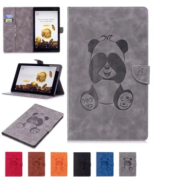 

For Amazon Kindle Fire HD10 2017 business embossing cartoon panda PU Leather Smart Cover for Amazon Fire HD 10 2017 Tablet Case