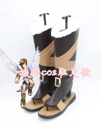 Kid Icarus: обувь для костюмированной вечеринки «Восстание ямы»; мужские ботинки супергероя на Хэллоуин; карнавальный костюм; аксессуары