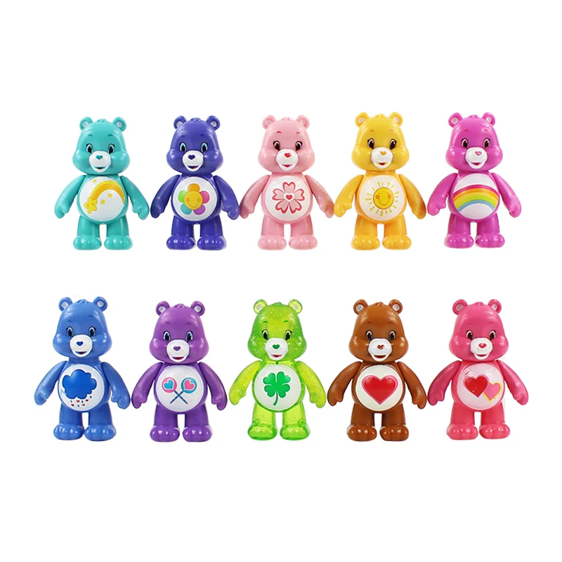 10pcs/set 7cm Cartoon Care Bear PVC Figure Toys Mini Action Model Dolls Collectible Kawaii