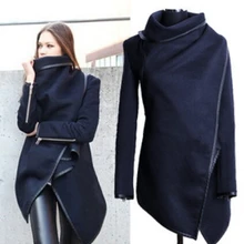 Британский Стиль Мода Нерегулярные Воротник пальто красивый универсальные шерстяное пальто куртка два