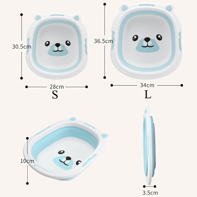 Portable Baby Folding Basin Silicone Washbasin Collapsible Thicken Tourism Children Wash Water Holder Foldable Footbath Basin