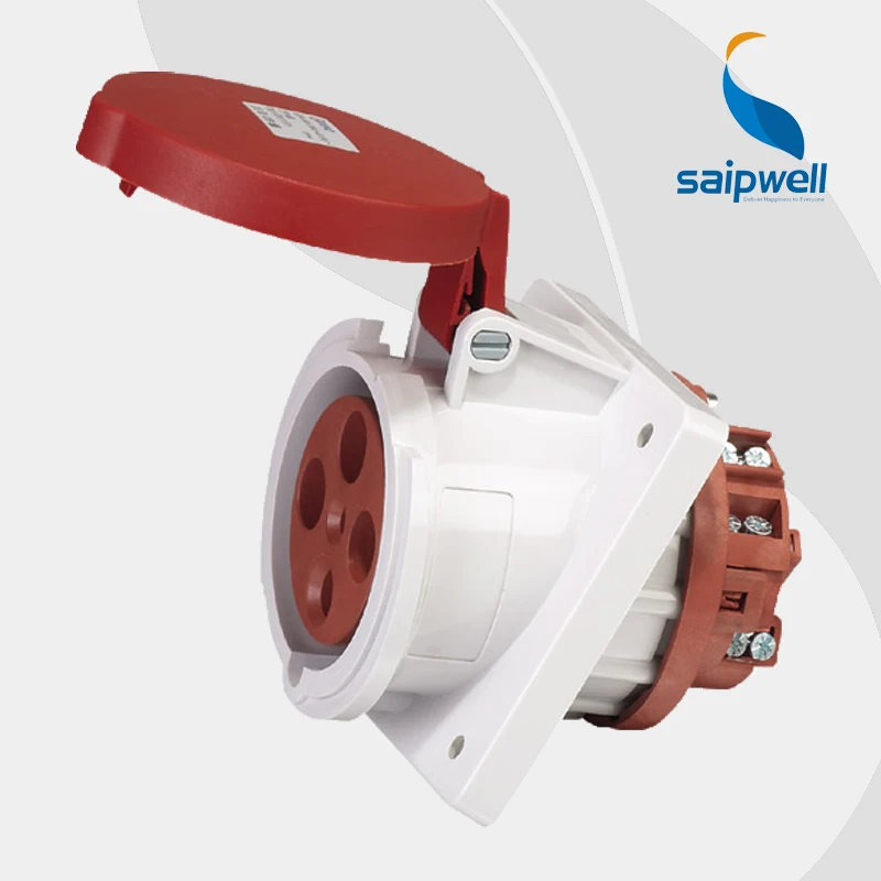 

Wholesale Saipwell SP1151 electrical 4 pin 400V 63A female socket connector industrial IP44 waterproof wall socket