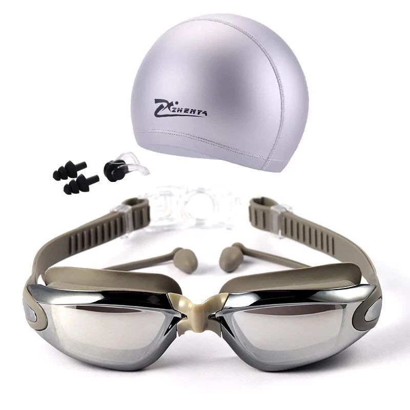 Плавание очки с крышкой камнем зажим для носа для профессиональных плавцов Плавание ming очки Анти-туман шапка PU Водонепроницаемый Очки для плавания