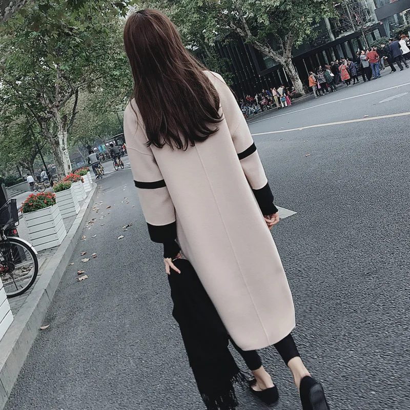 Mince face En vent 3xl Femmes white Coupe Black S Cachemire Double Manteau Manteaux De Femme 2018 Épais Hiver Laine Et Pardessus Long Femelle Veste creamy TwZWxpq