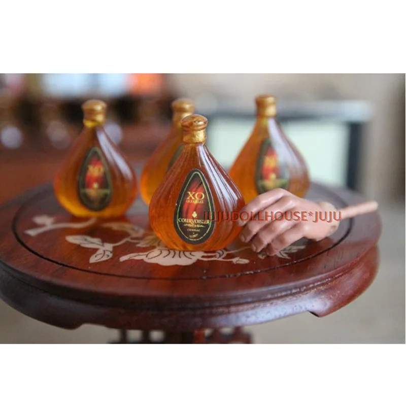 

4PCS Mini 1/6 Scale Dollhouse Drinks XO Wine Bottles Model Miniature Play Doll Food Accessories Toy