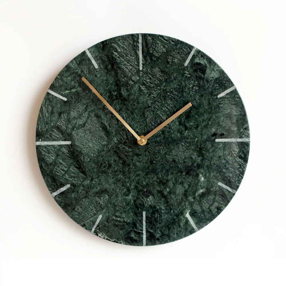 

Free shipping 12 inch Nordic Marble Wall Clock Silent Non-ticking Quartz Decorative Wall Clock Battery Operated - Easy To Read