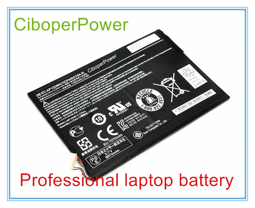 Оригинальный аккумулятор для ноутбука планшета W510 AP12D8K 1ICP4/83/103-2 батареи
