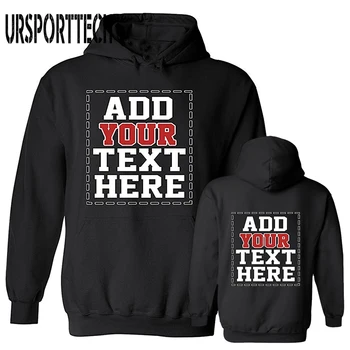 

URSPORTTECH Customized With Own Logo Pullover Hoodies Men Adult Printed Thick Sweatshirt Custom Man Fashion Pullovers Sweatshirt