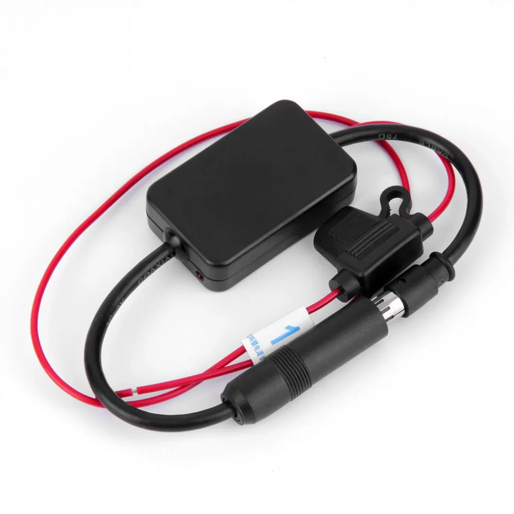 New-Black-12V-Car-Automobile-Radio-Signal-Amplifier-Amp-ANT-208-Auto-FM-AM-Antenna-Booster