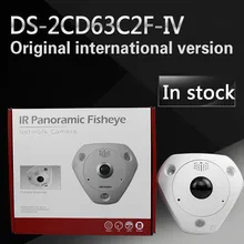 fast free shipping English Version 12MP Fisheye Network Camera , 360 view angle ,DS-2CD63C2F-IV