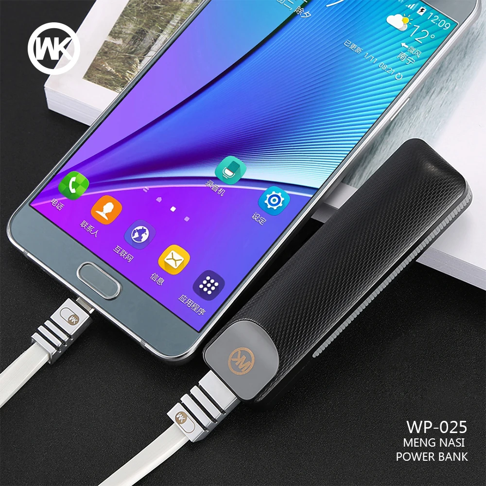 WK DESIGN Portable Charger for Xiaomi Powerbank Mini Power Bank Solar External Battery Pack for iPhone X Xiaomi Bateria Externa