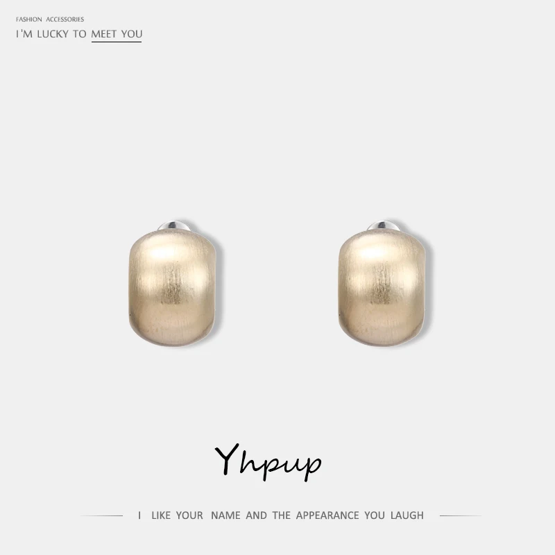 

Yhpup Fashion Temperament Copper Stud Earrings Tiny High Quality Gold Earrings Brincos brincos para as mulheres Vintage Jewelry