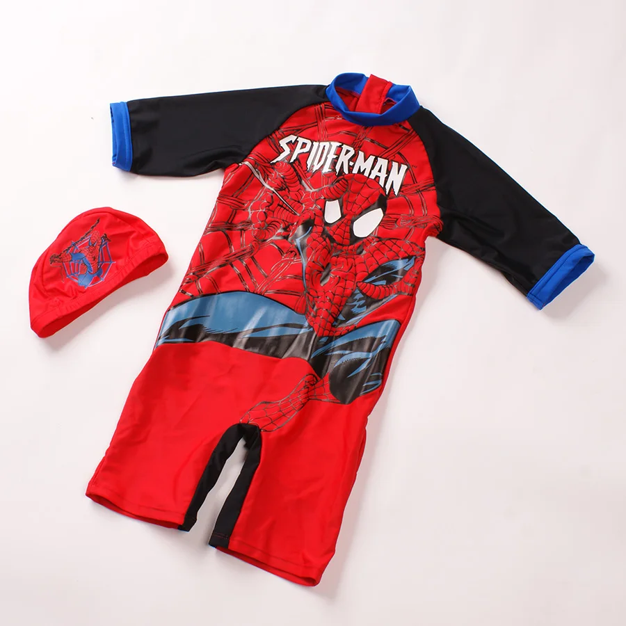 

Spiderman Children Swimwear One-Piece Suits 2017 Summer Cartoon Kids Swimming Custome Child Boys Rash Guards Quick-drying 2-9Y