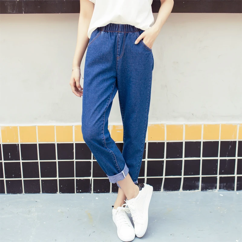 

Fengmeisi Jeans Womens New 2017 Loose Denim BF Style Plus Size Casual Denim Harem Pants Skinny MID Waist Jeans Women Jeans P2435