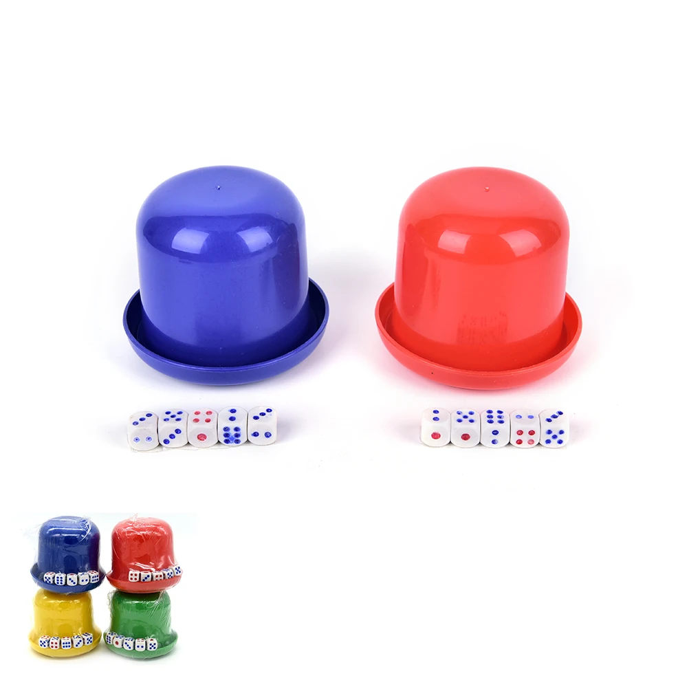 New Bar Party Dice Cup Drinking Board Game Gambling Dice Box 10mm d6*5 Table Games Drop shipping