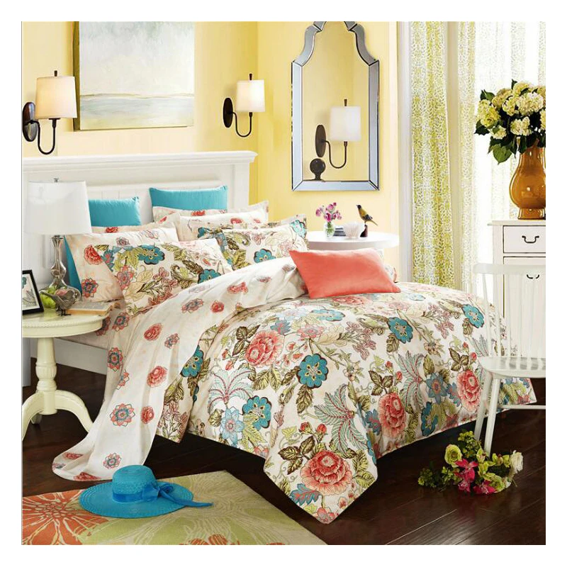 Simple Duvet Cover Set Bed Skirt Pillow Case Luxury Quilt Sets