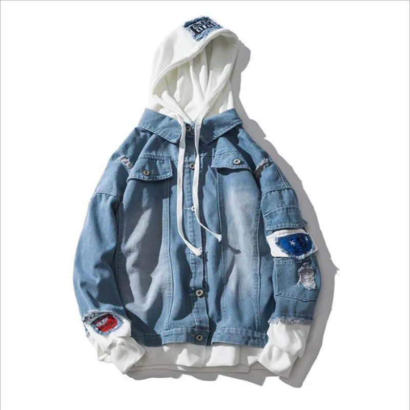 Asstseries Oversize Denim Jeans Jacket Men 2018 Spring