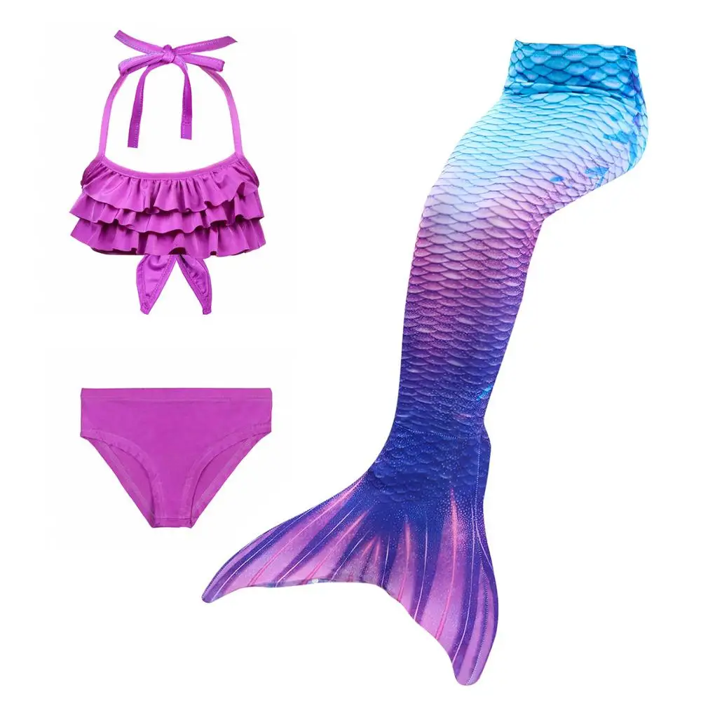 

Children Mermaid Tail with Monofin Kids Girls Swimming Mermaid Tail Costumes Mermaid Swimsuit with Flipper for Halloween Cosplay