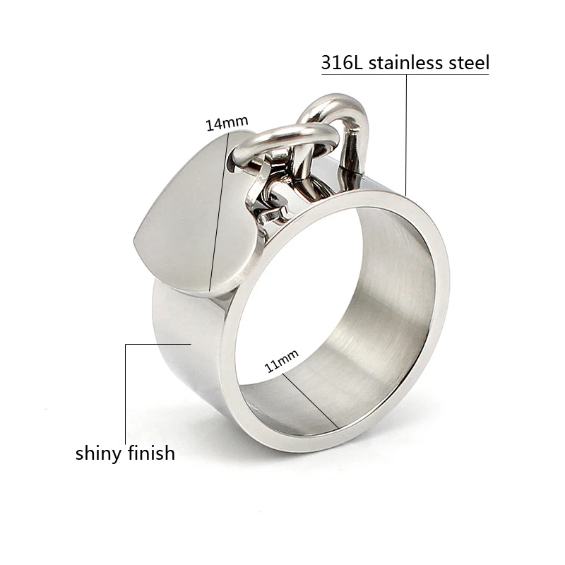Серебро/золото аксессуары ванной комнаты кольцо в форме сердца, с персональными гравировки настраиваемый логотип кулон 10/15 мм Висячие Tag для Для женщин Для мужчин