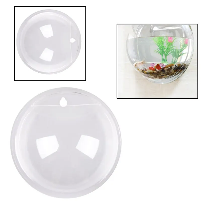 1 шт. прозрачный Подвесной Настенный аквариум для аквариумов, аквариумов, растений, рыбных пузырей