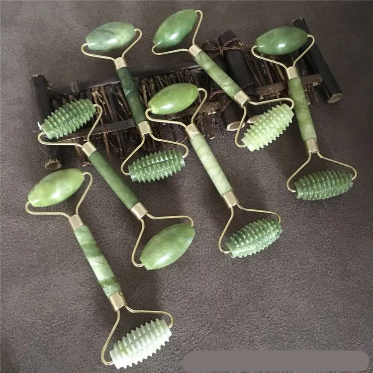 

Natural Stone Facial Beauty Massage Face Lift Tools Artificial Double Heads Jade Roller Slimming Body Thin Massager Beauty Care