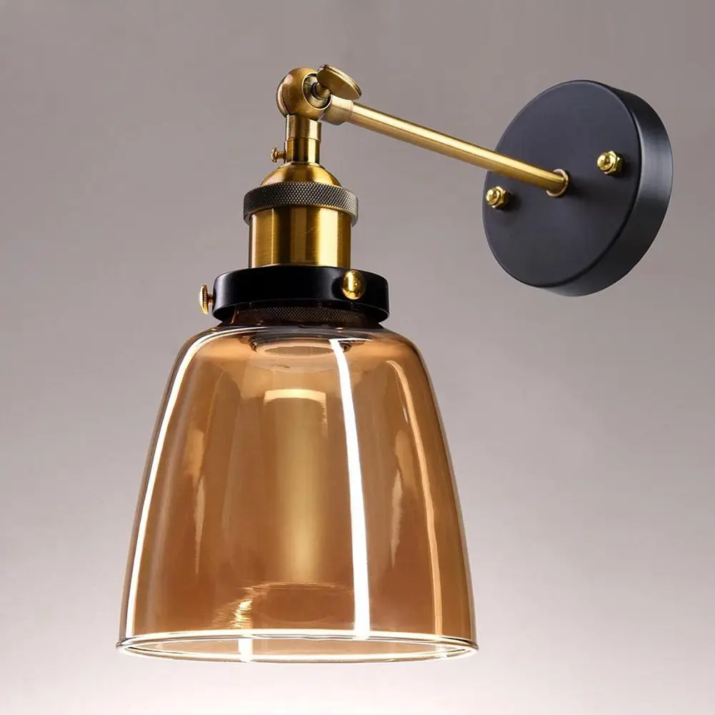  Attic Retro Wall Lamp Oval Transparent Glass Design Wall Lamp Vintage Industrial Home Wall Light Me - 32919330716